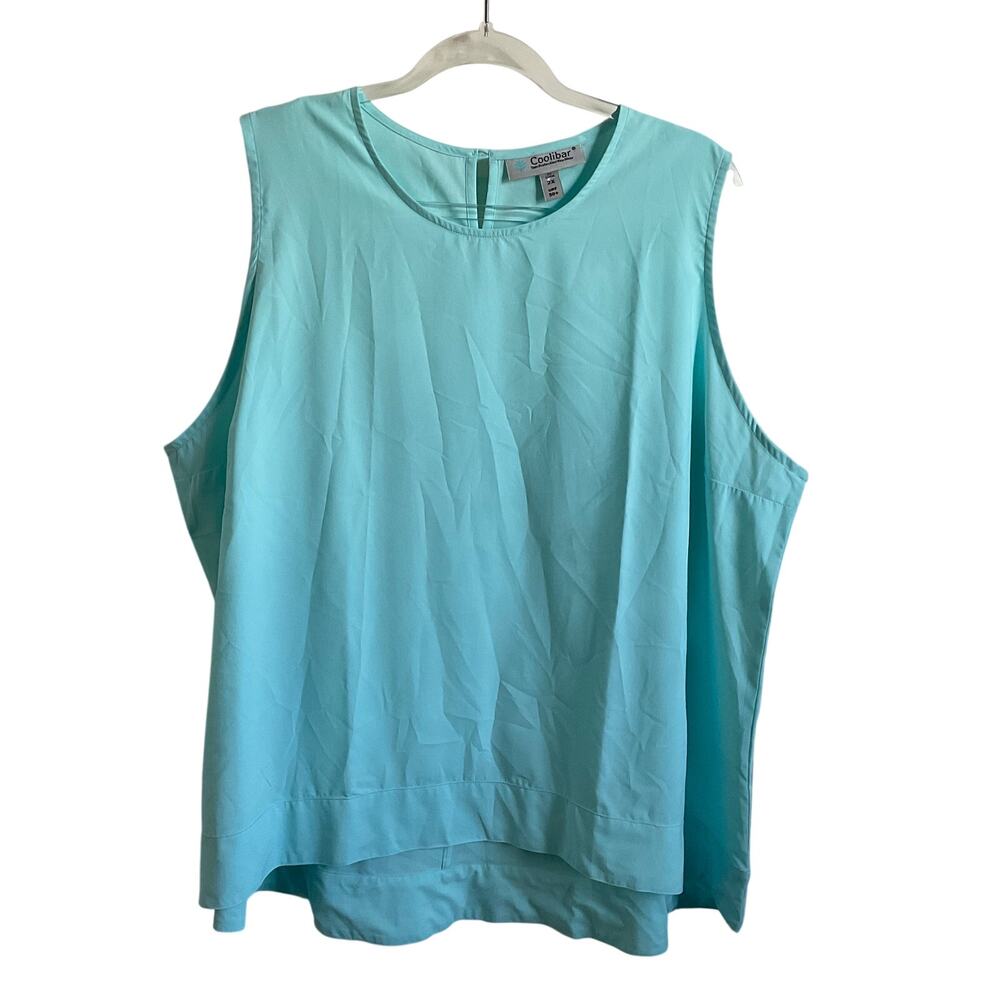 Coolibar UPF 50+ Women’s‎ Plus Size Aqua Blue Tank Top Outdoor Spring Size 2X